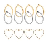 Ébauches de Bijoux Cadre Creux Pendentifs Ronds et Cœurs | Apprêts Solides et Élégants, Faciles à Utiliser pour Débutants et Artistes, pour Cabochons et Breloques