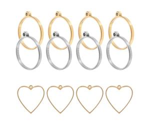 Ébauches de Bijoux Cadre Creux Pendentifs Ronds et Cœurs | Apprêts Solides et Élégants, Faciles à Utiliser pour Débutants et Artistes, pour Cabochons et Breloques