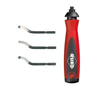 Ébavureur professionnel avec 3 lames HSS interchangeables, idéal pour le nettoyage des bords et des finitions sur les pièces métalliques.