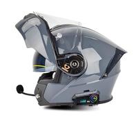 EBAYIN Casque De Moto Modulaire Bluetooth Intégral Rabattable avec Double Visière Anti-buée Anti-UV Homologué ECE Microphone Intégré for Hommes Et Femmes(L,XXXXL(67~68cm))