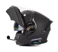 EBAYIN Casque De Moto Modulaire Bluetooth Intégral Rabattable avec Double Visière Anti-buée Anti-UV Homologué ECE Microphone Intégré for Hommes Et Femmes(J,M=(57~58cm))