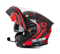 EBAYIN Casque De Moto Modulaire Bluetooth Intégral Rabattable avec Double Visière Anti-buée Anti-UV Homologué ECE Microphone Intégré for Hommes Et Femmes(D,XL=(61~62cm))