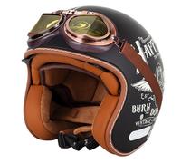 EBAYIN Casque Jet Vintage, Casque Bol Homologué ECE, Casque De Protection For Hommes Et Femmes, Compatible Motocyclette, Certifié ECE 22.05/DOT FMVSS-218, Taille L=(59~60cm), Couleur B