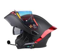 EBAYIN Casque Moto Bluetooth Casque Intégral Modulable Double Visière Hommes Femmes Casque Bluetooth Modulaire Approuvé Dot ECE Casque Modulable Casque Intégral Adulte(O,XXL(63~64cm))