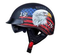 EBAYIN Casque Moto Homologué Vintage Jet Pilote Personnalité Scooter ECE N-XL=（61~62cm）