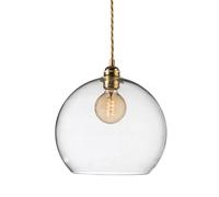 EBB & FLOW Lampe à suspension Rowan L. Ø 28 cm transparent avec cordon doré