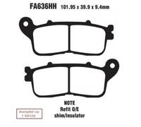 Ebc Fa-hh Series Fa636hh Sintered Brake Pads Noir