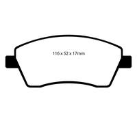 Plaquettes de frein EBC Yellowstuff avant EBC117005 pour Renault Captur I Clio 3