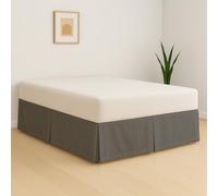 eBeddy Linens Cache-sommier à coins fendus en coton égyptien 800 fils pour grand lit, 152 x 203 cm, facile à laver, résistant aux plis centraux et aux coins, gris foncé uni