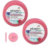 ebelin Wild Berry Lot de 30 lingettes dissolvantes sans acétone Parfum baies