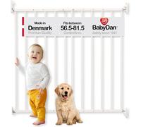 Ebeltoft Safety Gate-Baby Gate For Narrow Openings (56.5-81.5 Cm)-Wall-Mounted Stair Gate For Babies And Pets-Adjustable And Durable,White,Metal