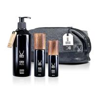 EBENHOLZ Skincare - Kit de soin du visage classique CEDRUS Hair/Body Wash, soin anti-âge, sérum pour les yeux, chiffon en coton, anti-âge vivifiant, hyaluron, huile de cèdre, coffret cadeau pour homme