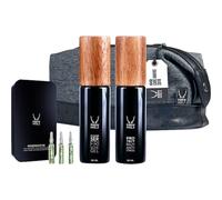 Ebenholz-skincare Soin-pour-hommes Soin-du-visageKit de soins pour le visage Cleanser Gel fraîcheur 90 ml + Protect Balm Anti Stress 90 ml + Ampoules régénératrices 7 x 2 ml + Trousse de toilette 1 St