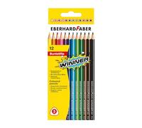 Eberhard Faber 511412 - Crayons de couleur Winner, en 12 couleurs, en étui carton, pour peindre, illustrer et dessiner