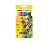 Eberhard Faber 514817 - Set de crayons de couleur Colori, 12 crayons de couleur effaçables, forme hexagonale