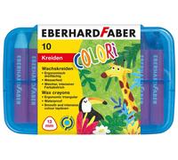 Eberhard Faber 524011 Wax Crayons Tri-Sided Pack of 10 in Plastic Box