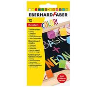 Eberhard Faber 526012 - Schoolbordkrijt Colori, 12 krijtjes in basis- en neonkleuren