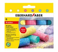 Eberhard Faber 526504 Street Chalks in 6 Bright Colours with Glitter Effect in C