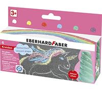Eberhard Faber 526560 - Craie de rue Licorne scintillante, 6 couleurs vives Craie de rue avec effet scintillant