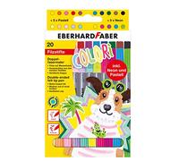 Eberhard Faber 550020 - Set de feutres Colori, 20 crayons de couleur en étui carton, feutres pointe épaisse et pointe fine