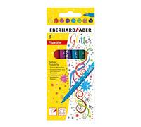 Eberhard Faber 551008 - Set de feutres pailletés, 8 crayons de couleur à pointe fine dans un étui en carton