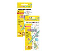 Eberhard Faber 551009 Lot de 2 feutres à paillettes dans des couleurs pastel dans un étui en carton (couleurs pastel)