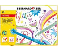 Eberhard Faber 551016 Glitter Felt Tip Pens in 16 Bright Colours, Lead Thickness