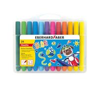Eberhard Faber 551224 - Viltstiftenset Colori, 24 dikke kleurpotloden in kunststof doosje