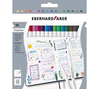 EBERHARD FABER 551516 - Set Fineliner avec 16 crayons, marqueur de couleurs vives, largeur de trait 0,4 mm