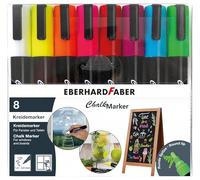 EBERHARD FABER 558308 - Set de marqueurs à craie, 8 crayons à craie pour surfaces lisses, crayons pour fenêtres lavables
