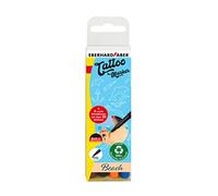 Eberhard Faber 559502 - Set de crayons de tatouage Beach, 4 crayons dans un étui plastique avec 4 pochoirs