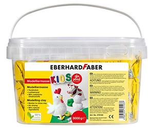 Eberhard Faber 570103 - Pâte à modeler séchant à l'air blanc, 3 kg EFA Plast Kids à base d'argile
