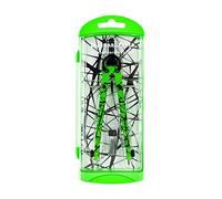 Eberhard Faber 571703 - Compas à réglage rapide vert fluo, Jeu de compas avec pièces de rechange et mines de compas