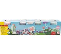 EBERHARD FABER 572505 - Set de pâte à modeler, 4 boîtes de 140 g chacune, pâte à modeler pour enfants aux couleurs pastel
