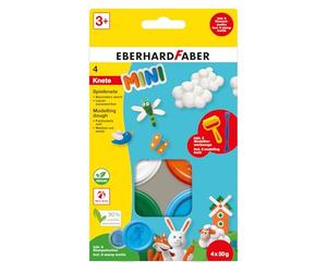 Eberhard Faber 572516 - Set de pâte à modeler ludique, 4 boîtes de 50 g et 2 outils de modelage, pâte à modeler à partir de 3 ans