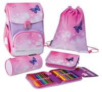 EBERHARD FABER 577654 - EFAlino Set de cartables Papillon, Set de 4 pièces avec Sac à Dos, Sac de Gym, Trousse à Crayons et Trousse à Plumes