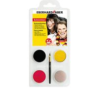Eberhard Faber 579020 - Kit de 4 couleurs de maquillage Allemagne avec pinceau et ligne de maquillage, séchage rapide, pour appliquer sur la peau pour regarder, faire des compliments et des célébrations