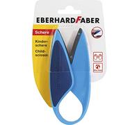 Eberhard Faber 579951 - Ciseaux enfants pour gauchers et droitiers, Mini Kids, ciseaux bleu