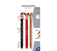 EBERHARD FABER 582120 - Roller effaçable, 3 Animal Erase it motifs hivernaux, stylo gel bleu 0,7 mm