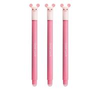 Eberhard Faber 599032 - Erasable Pig, 3 Animal Erase It Pens, 0.7 mm Blue Gel Pen
