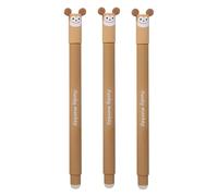 Eberhard Faber 599035 - Roller à encre effaçable Singe, 3 crayons Animal Erase it, stylo gel bleu 0,7 mm