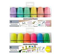 EBERHARD FABER 599040 - Set de mini surligneurs, 12 marqueurs en couleurs néon et pastel avec pointe biseautée