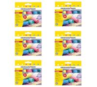 EBERHARD FABER 599043 - Craies de trottoir pailletées, 36 craies en 6 couleurs pailletées, jouets d'extérieur