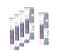 EBERHARD FABER 599049 - Recharges pour stylos à encre gel effaçables, 15 recharges, 5 roses, 5 violettes et 5 bleu ciel, pour stylos à bille effaçables
