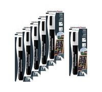 EBERHARD FABER 599050 - Set de marqueurs à craie, 6 crayons à craie blancs pour surfaces lisses, crayons pour fenêtres lavables