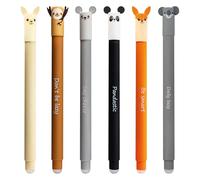 EBERHARD FABER 599053 - Roller effaçable, 6 stylos Animal Erase it avec motifs d'animaux, stylo gel bleu 0,7 mm