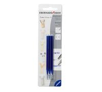 Eberhard Faber Animal Erase It Lot de 3 recharges effaçables à encre gel Bleu Compatible avec la plupart des stylos à encre gel