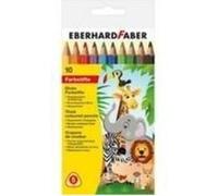 Eberhard Faber Crayons de couleur Colori 511409 - 10 crayons jumbo, forme triangulaire ergonomique