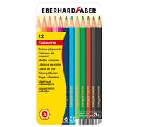 EBERHARD FABER Crayon de couleur hexagonal étui métallique de 12 pièces