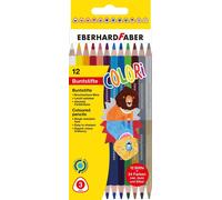 EBERHARD FABER Crayon de couleur triangulaire COLORI DUO étui de 12 pièces